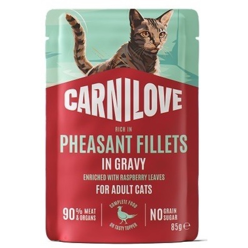 Carnilove Gravy Pheasant With Raspberry Leaves влажный корм для котов с фазаном, 85 гр