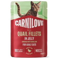 Carnilove Jelly Quail With Dandelion вологий корм для котів з перепілкою, 85 гр