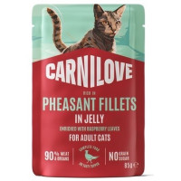 Carnilove Jelly Pheasant With Raspberry Leaves вологий корм для котів з фазаном, 85 гр