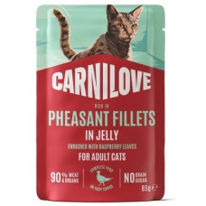 Carnilove Jelly Pheasant With Raspberry Leaves влажный корм для котов с фазаном, 85 гр