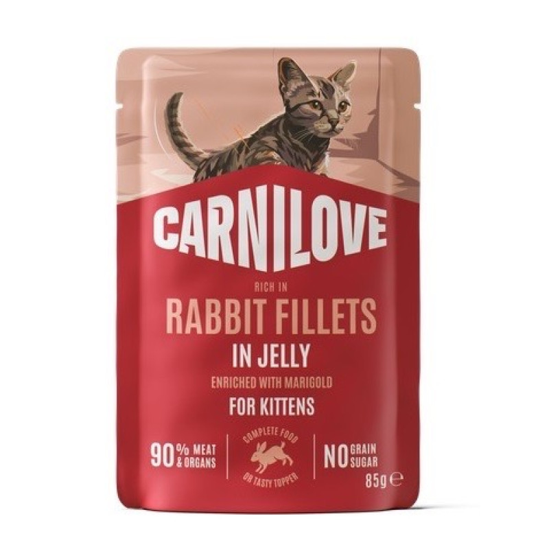 Carnilove Jelly Rabbit With Marigold влажный корм для котят с кроликом, 85 гр