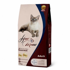 How Meow Cat Gourmet сухой корм для котов с индейкой, курицей и рыбой, 15 кг
