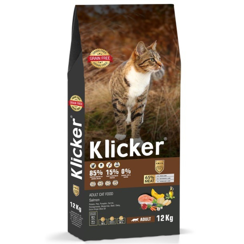 Klicker Cat Salmon сухий корм із лососем для котів, 12 кг