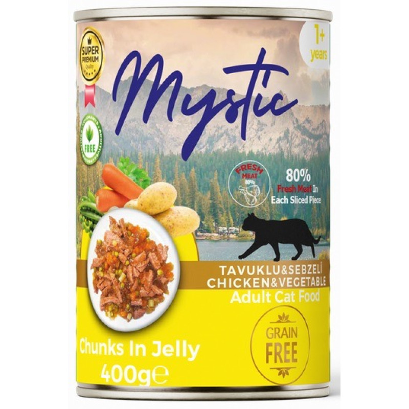 Mystic Cat Chicken Veggie Jelly вологий корм з куркою та овочами для котів, 400 г