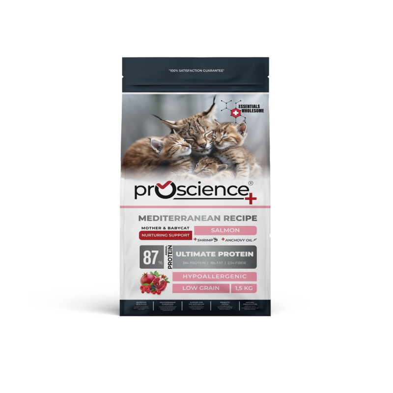 ProScience Mother & Baby Cat Salmon сухий корм з лососем для кошенят і кішок, що годують, 1.5 кг
