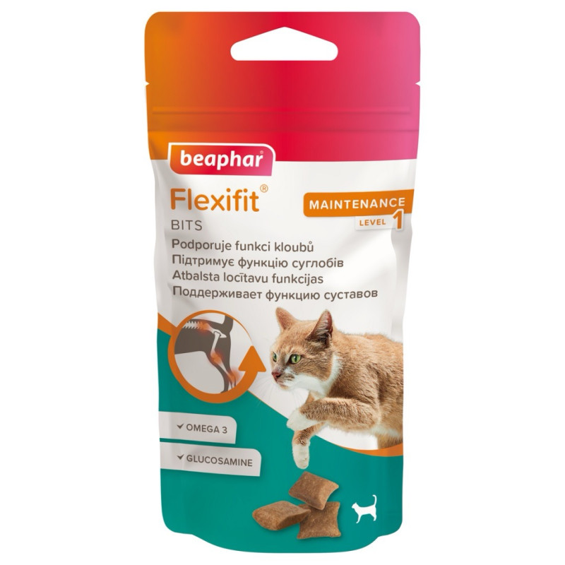 Beaphar Flexifit Bits лакомство с глюкозамином для котов, 35 г