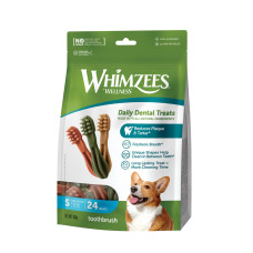 Whimzees Toothbrush S лакомства для чистки зубов у собак средних пород, 24 шт