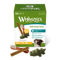 Whimzees Variety Value Box M набір ласощів для чищення зубів у собак середніх порід, 28 шт