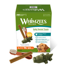 Whimzees Variety Value Box L набор лакомств для чистки зубов у собак крупных пород, 14 шт