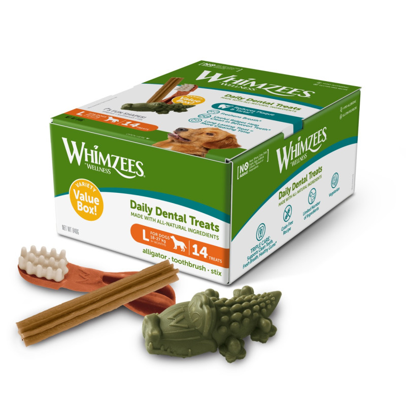 Whimzees Variety Value Box L набор лакомств для чистки зубов у собак крупных пород, 14 шт - фото 2