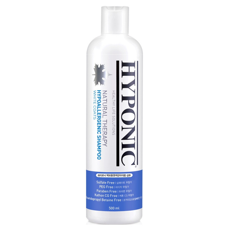 Hyponic Hypoallergenic Shampoo White Coat Dogs гіпоалергенний шампунь для собак з білою шерстю, 500 мл