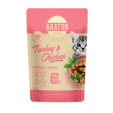 Araton Kitten Turkey And Chicken влажный корм для котов с индейкой и курицей, 85 гр