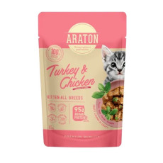 Araton Kitten Turkey And Chicken влажный корм для котов с индейкой и курицей, 85 гр