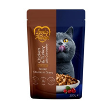 Lovely Hunter Sterilised With Chicken Turkey Cranberries влажный корм для стерилизованных котов с курицей и индейкой, 300 гр