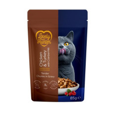 Lovely Hunter Sterilised With Chicken Turkey Cranberries влажный корм для стерилизованных котов с курицей и индейкой, 85 гр