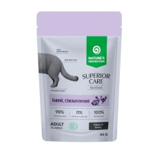 Nature's Protection Superior Care Sterilised GF Rabbit Chicken вологий корм для стерилізованих котів з кроликом та куркою, 85 гр