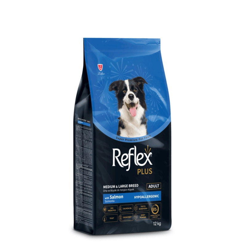 Reflex Plus Medium & Large Breed Salmon сухой корм с лососем для собак средних и крупных пород, 12 кг - фото 2