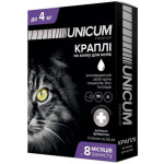Unicum Complex капли от блох, клещей и глистов для котов до 4 кг, 4 пип