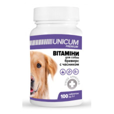 Unicum Premium витамины для собак бреверс с чесноком, 100 табл