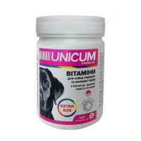 Unicum Premium Extra Size витамины с биотином для собак средних и крупных пород, 100 табл