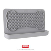 Dexas Snack Distract - Silicone Licking Mat силиконовый коврик для лакомства и лизания горизонтальный, серый