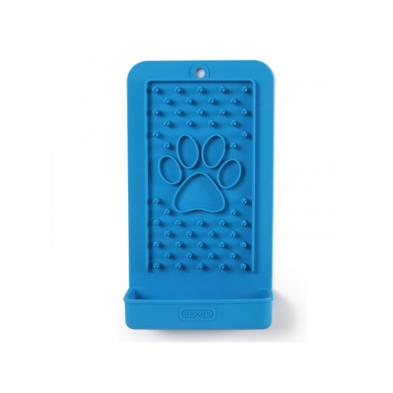 Dexas Snack Distract - Silicone Licking Mat силиконовый коврик для лакомства и лизания вертикальный, голубой
