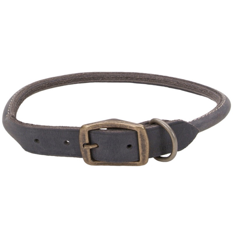Coastal Circle-T Round Dog Collar нашийник шкіряний для собак, 40 см х 1 см, сірий