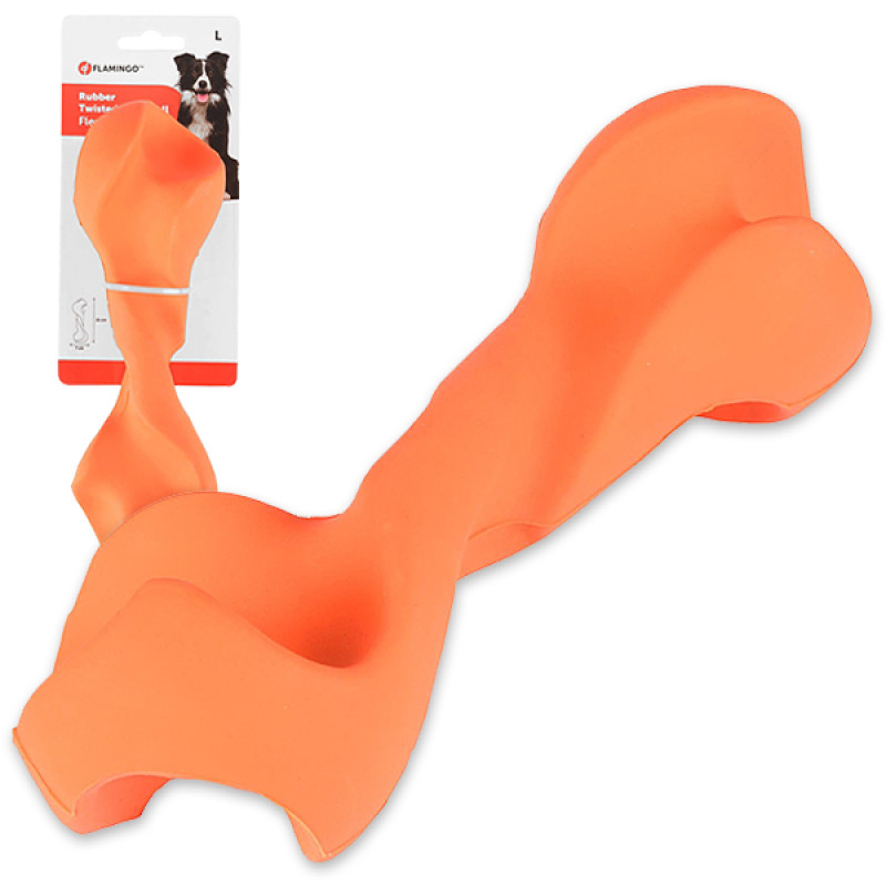 Flamingo Rubber Flexo Twisted Dumbbell іграшка для собак, 21 см