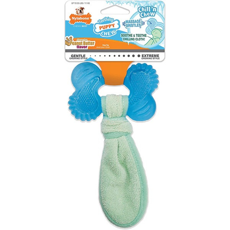 Nylabone Puppy Chew Freezer Bone with Washcloth игрушка для щенят, 25 см