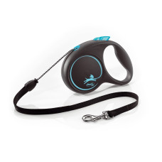 Flexi Black Design M рулетка для собак, трос 5 м, синий