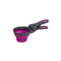 Dexas Collapsible KlipScoop мерный стакан для корма складной на клипсе, 240 мл, пурпурный