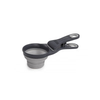 Dexas Collapsible KlipScoop мірний стакан для корму складаний на кліпсі, 240 мл, сірий