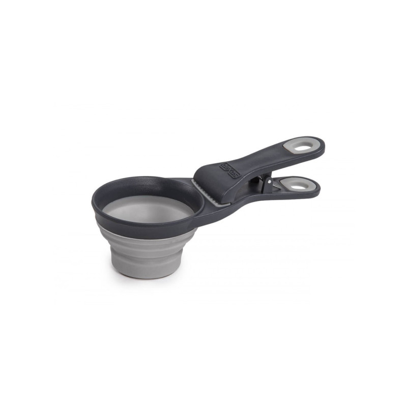 Dexas Collapsible KlipScoop мерный стакан для корма складной на клипсе, 240 мл, серый