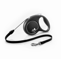 Flexi Black Design S рулетка для собак, трос 5 м, чорний