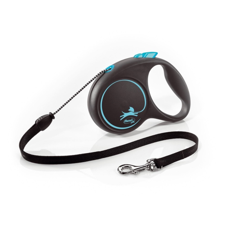 Flexi Black Design S рулетка для собак, трос 5 м, синій