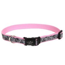 Coastal Lazer Brite Reflective Collar нашийник світловідбивний для собак, 30-46 см, рожеві серця
