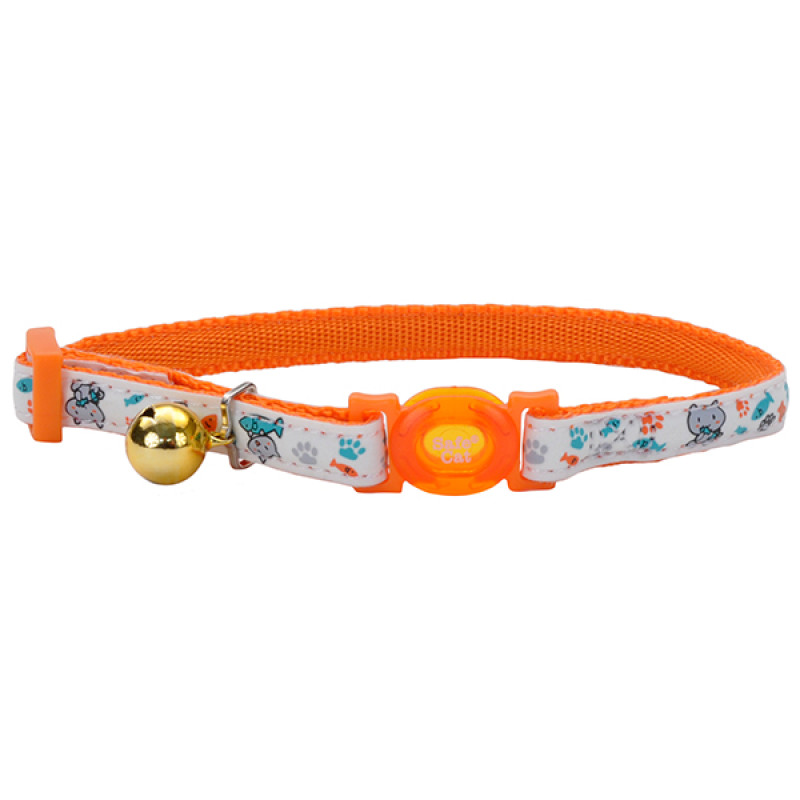 Coastal Fashion Safe Cat Collar ошейник светоотражающий для кошек, 20-30 см, оранжевый