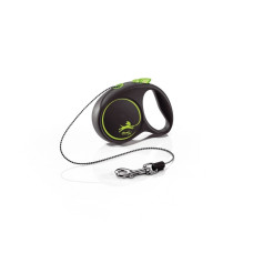 Flexi Black Design XS рулетка для собак, трос 3 м, зеленый