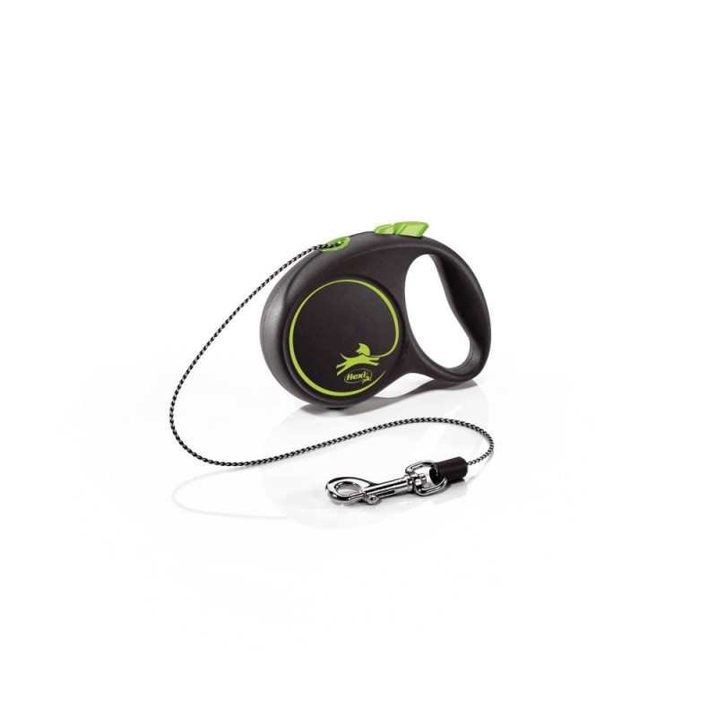 Flexi Black Design XS рулетка для собак, трос 3 м, зелений