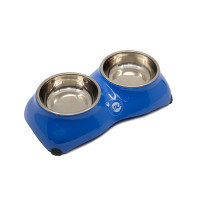 Kika 4-Paw миска двойная для кошек и собак, 2 шт х 200 мл, синий
