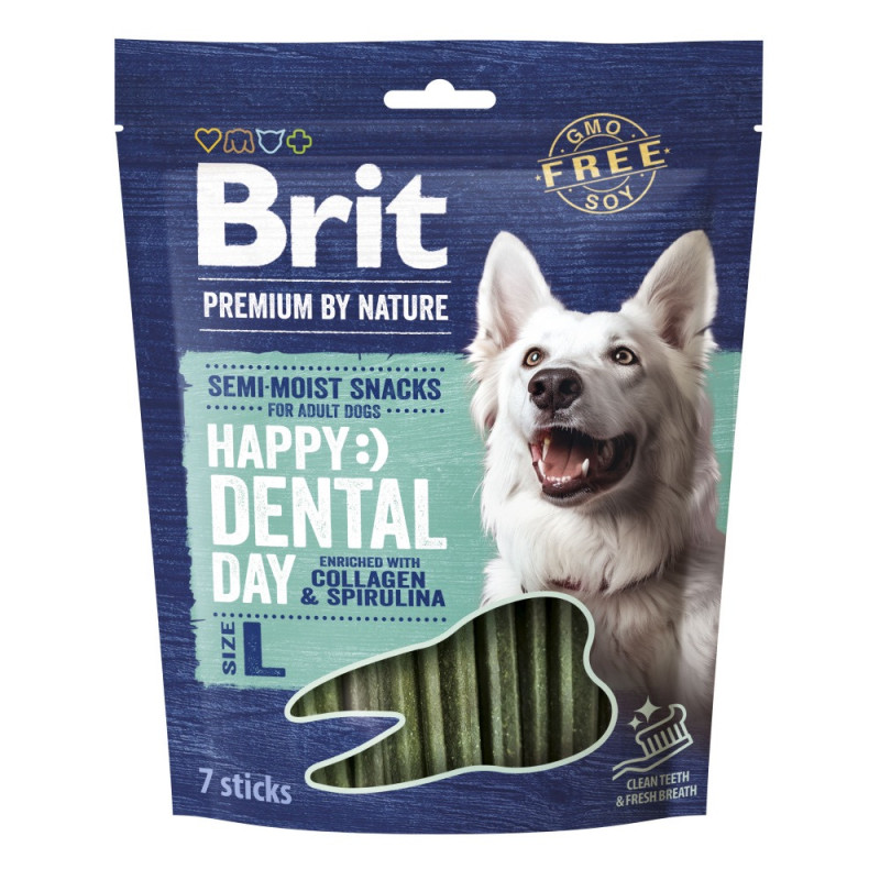 Brit Premium Dental Snacks L лакомства для чистки зубов для собак крупных пород, 250 гр