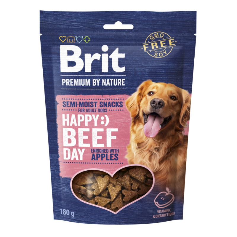 Brit Premium Semi-Moist Snacks Beef With Apples лакомство для собак с говядиной, 180 гр