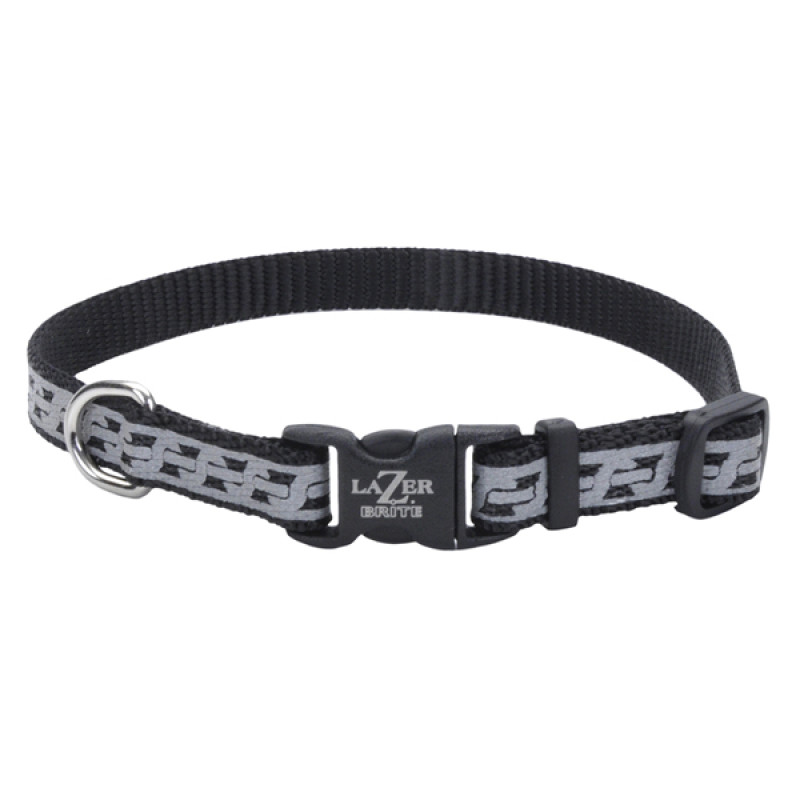 Coastal Lazer Brite Reflective Collar нашийник світловідбивний для собак, 20-30 см, чорний