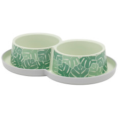 Moderna Double Trendy Dinner миска подвійна для котів, 2 шт х 350 мл, зелений