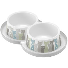 Moderna Double Trendy Dinner миска двойная для кошек, 2 шт х 350 мл, серый