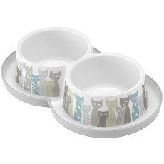 Moderna Double Trendy Dinner миска подвійна для котів, 2 шт х 350 мл, сірий