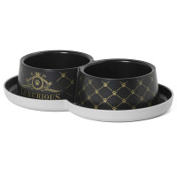 Moderna Double Trendy Dinner миска двойная для кошек, 2 шт х 350 мл, черный