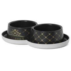 Moderna Double Trendy Dinner миска подвійна для котів, 2 шт х 350 мл, чорний