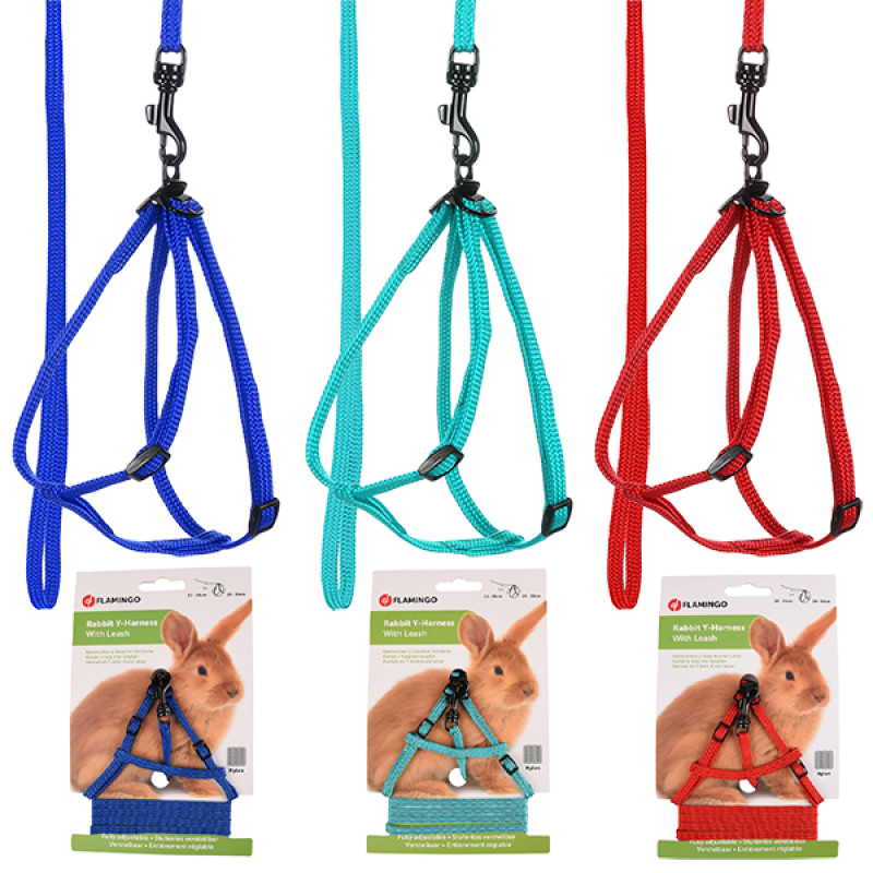 Flamingo Rabbit Y-Harness with Leash шлея з поводком для кроликів