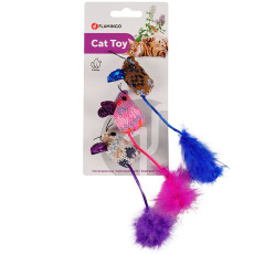 Flamingo Mohaire Mouse Glamour набор игрушек для кошек, 12.5 см, 3 шт